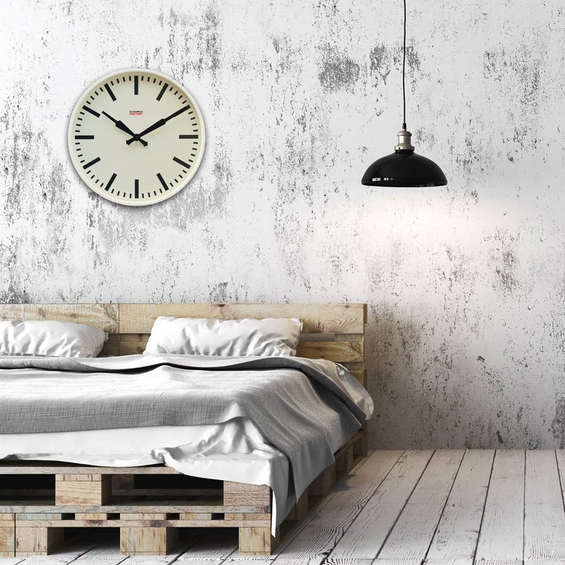Cloudnola White Metal Station Wall Clock, Designer Clock, 18 inch Diameter, Modern Wall Clock Without Ticking, Battery Operated Quartz Movement - Image 5